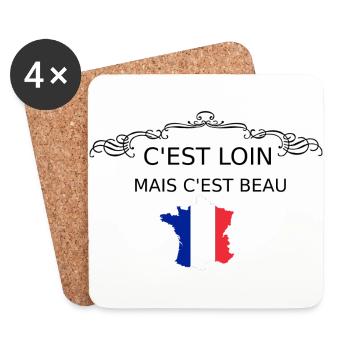 C EST LOIN MAIS C'EST BEAU - Dessous de verre (lot de 4) - blanc - Devant