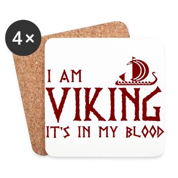 i am viking - Coasters (set of 4) - white - Front