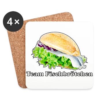 Team Fischbrötchen - Untersetzer (4er-Set) - Weiß - Vorne