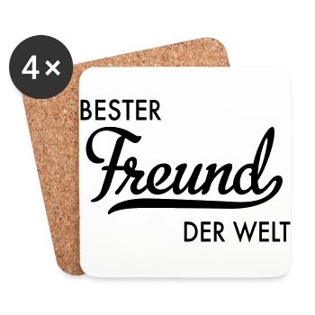 Bester Freund der Welt - Untersetzer (4er-Set) - Weiß - Vorne