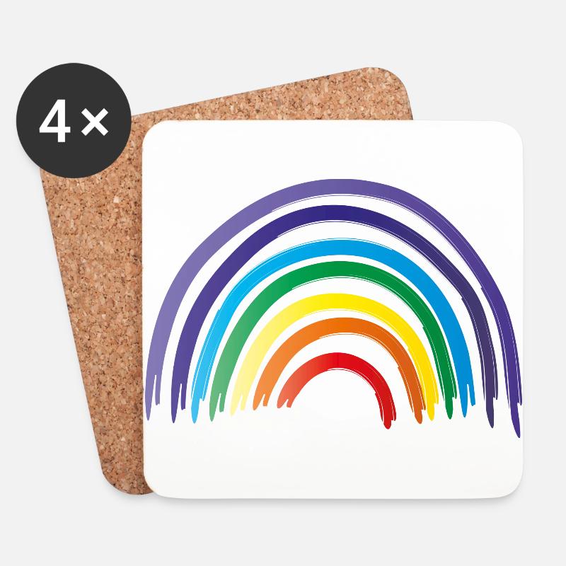 Regenbogen als Symbol der Hoffnung und Gleichheit - Untersetzer (4er-Set) - Weiß