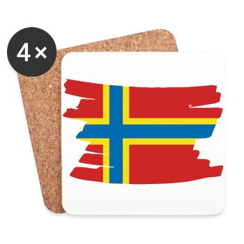 Drapeau national des îles Orcades - brosse horizontale - Dessous de verre (lot de 4) - blanc - Devant
