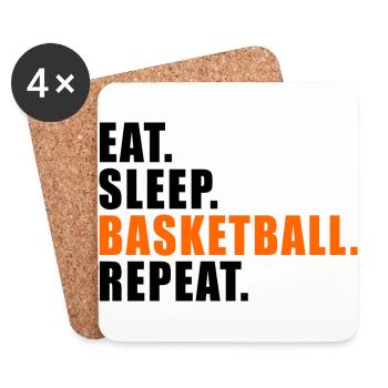 EAT SLEEP BASKETBALL REPEAT GIFT STREETBALL - Coasters (set of 4) - white - Front