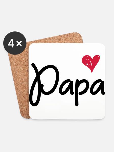Papa - For the papa - Coasters (set of 4) - white