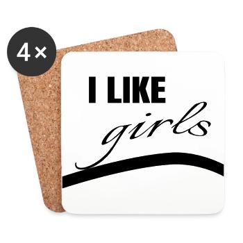 feminism - I like girls - Untersetzer (4er-Set) - Weiß - Vorne