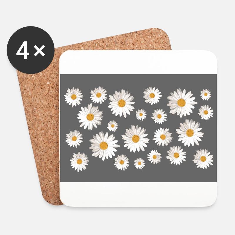 Gänseblümchen - Untersetzer (4er-Set) - Weiß