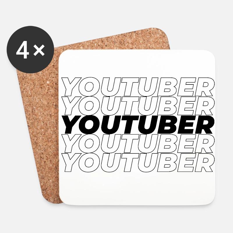 YouTuber - Untersetzer (4er-Set) - Weiß