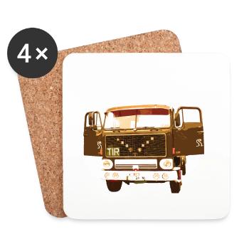 camion - Dessous de verre (lot de 4) - blanc - Devant