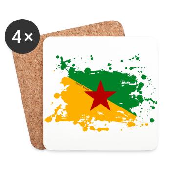 Guyane française - Dessous de verre (lot de 4) - blanc - Devant