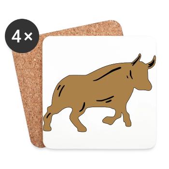 Stock market bull - Coasters (set of 4) - white - Front
