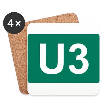 Berlin U-Bahn U3 - Untersetzer (4er-Set) - Weiß - Vorne