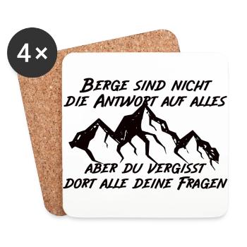 Berge machen deine Gedanken frei. Natur-Lover. - Untersetzer (4er-Set) - Weiß - Vorne