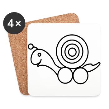 Schnecke - Untersetzer (4er-Set) - Weiß - Vorne
