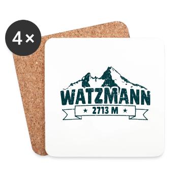 Watzmann 2713m Alpen Bayern Berchtesgaden - Untersetzer (4er-Set) - Weiß - Vorne