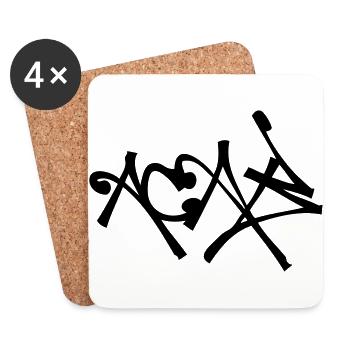 ACAB Graffiti Tag Style - Untersetzer (4er-Set) - Weiß - Vorne