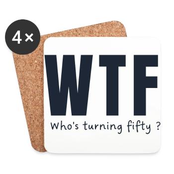50th birthday - Coasters (set of 4) - white - Front