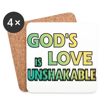 Glaube: Gottes Liebe ist unerschütterlich - Untersetzer (4er-Set) - Weiß - Vorne
