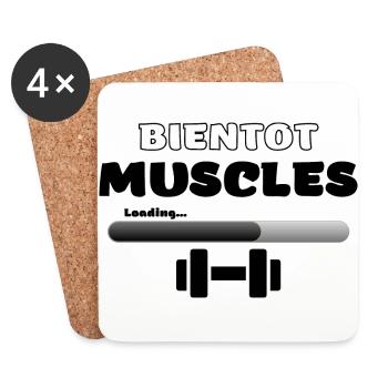 Bald Muskeln - Untersetzer (4er-Set) - Weiß - Vorne