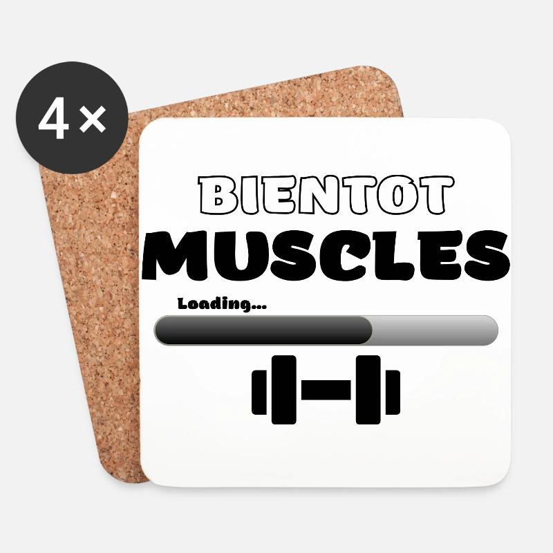 Bald Muskeln - Untersetzer (4er-Set) - Weiß
