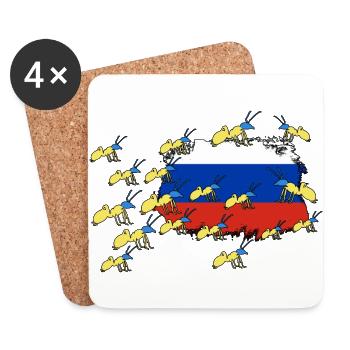 UKRAINE starke ukrainische FRONT Ameise SUPPORT - Untersetzer (4er-Set) - Weiß - Vorne