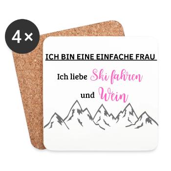 Ski fahren - Untersetzer (4er-Set) - Weiß - Vorne