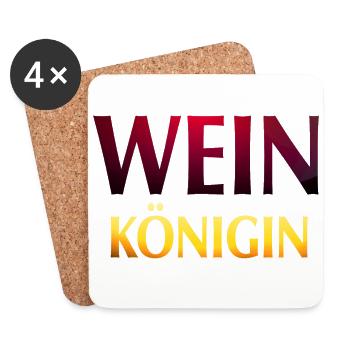 Wein Königin - Untersetzer (4er-Set) - Weiß - Vorne
