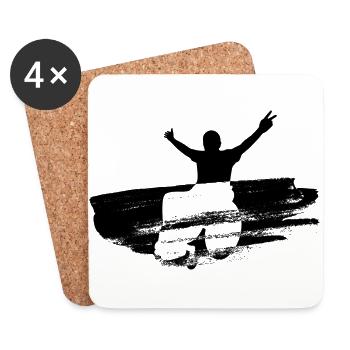 Noir paralimpique - Dessous de verre (lot de 4) - blanc - Devant