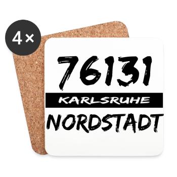 76131 Karlsruhe Nordstadt - Untersetzer (4er-Set) - Weiß - Vorne