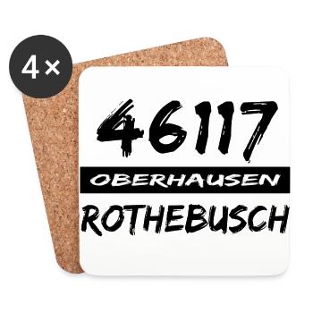 46117 Oberhausen Rothebusch - Untersetzer (4er-Set) - Weiß - Vorne
