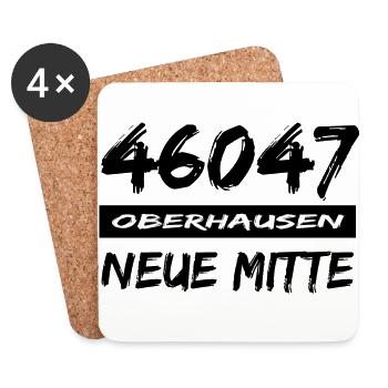 46047 Oberhausen Neue Mitte - Untersetzer (4er-Set) - Weiß - Vorne