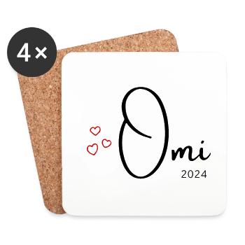 Omi 2024 - Untersetzer (4er-Set) - Weiß - Vorne