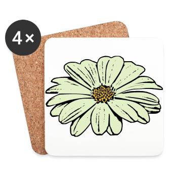 Fleur de Fleurs Vert Pastel Jour de la Saint-Patrick - Dessous de verre (lot de 4) - blanc - Devant