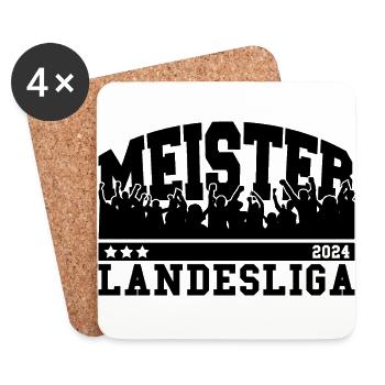 Meister Landesliga 2024 Aufstieg Fußball Handball - Untersetzer (4er-Set) - Weiß - Vorne