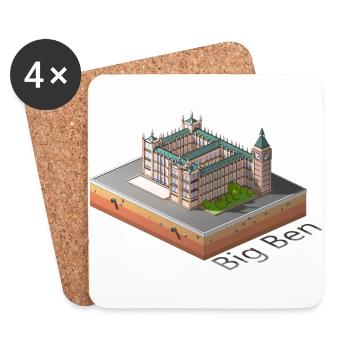 Big Ben - Coasters (set of 4) - white - Front