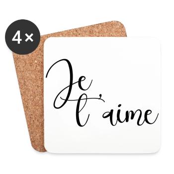 Je t'aime - Dessous de verre (lot de 4) - blanc - Devant