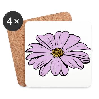 Fleur fleur pastel fleurs fleurs pastel lilas - Dessous de verre (lot de 4) - blanc - Devant