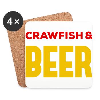 Crawfish & Beer – Maritimer Genussmoment - Untersetzer (4er-Set) - Weiß - Vorne