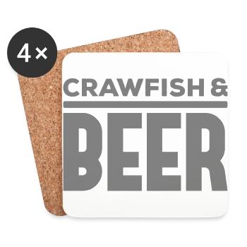 Crawfish & Beer – Maritimer Genussmoment - Untersetzer (4er-Set) - Weiß - Vorne