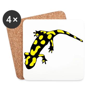 Feuersalamander (ital.) - Untersetzer (4er-Set) - Weiß - Vorne