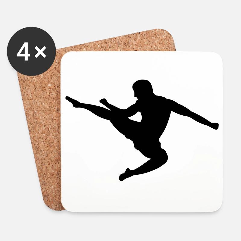 karate - Untersetzer (4er-Set) - Weiß