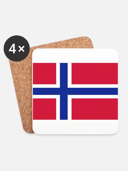 Norwegen - Untersetzer (4er-Set) - Weiß