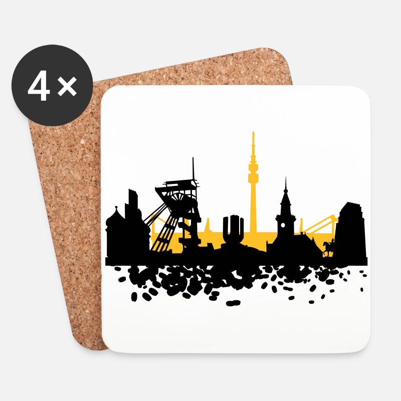 Dortmund Skyline - Untersetzer (4er-Set) - Weiß