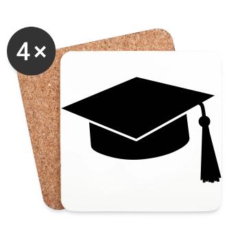 graduation hat - Coasters (set of 4) - white - Front