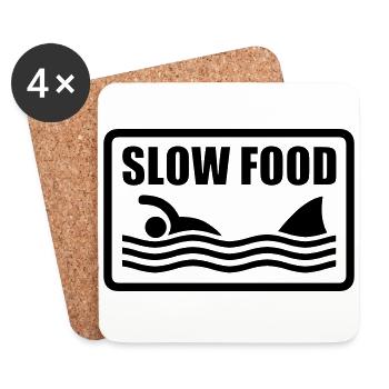 slow food - Dessous de verre (lot de 4) - blanc - Devant