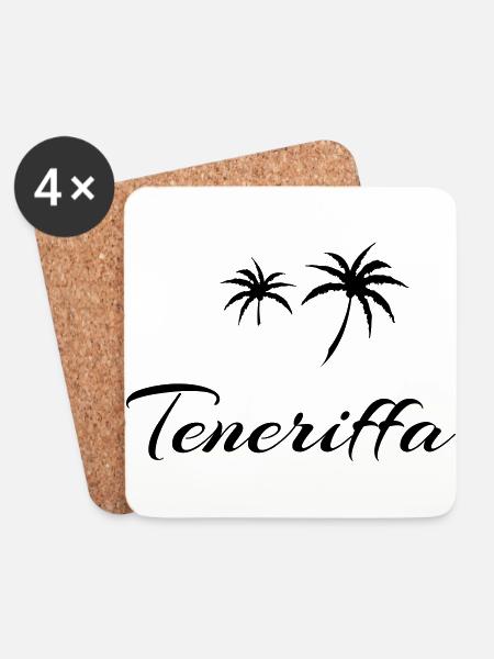 Teneriffa mit Herz - Untersetzer (4er-Set) - Weiß