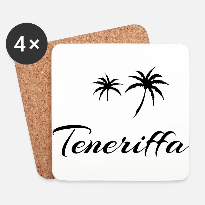 Teneriffa mit Herz - Untersetzer (4er-Set) - Weiß
