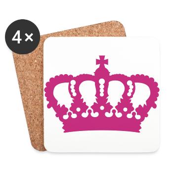 Crown King Queen Prinz Princess Royal pink - Coasters (set of 4) - white - Front