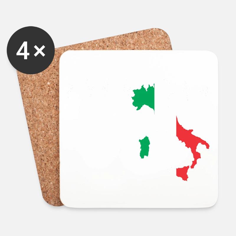 Italien Herz - Untersetzer (4er-Set) - Weiß