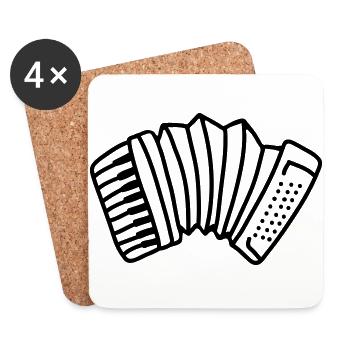 Akkordeon - line - Untersetzer (4er-Set) - Weiß - Vorne