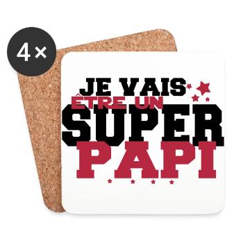 JE VAIS être un super PAPi - Dessous de verre (lot de 4) - blanc - Devant